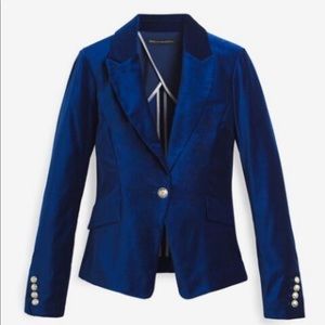 White House Black Market Navy Velvet Jacket Size 2